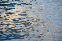 hints of sunset light play on the deep blue rippling water