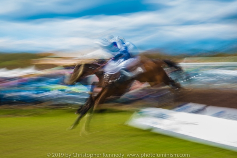 Race horse leaping over fence in motionDSC_1995