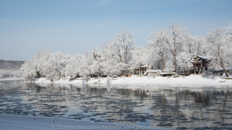 View from PA to NJ over the Delaware after heavy snow fall