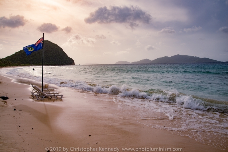 Sun down over Long Bay beach, Tortola, BVI