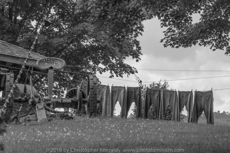 Laundry Day at the Farm B&W
