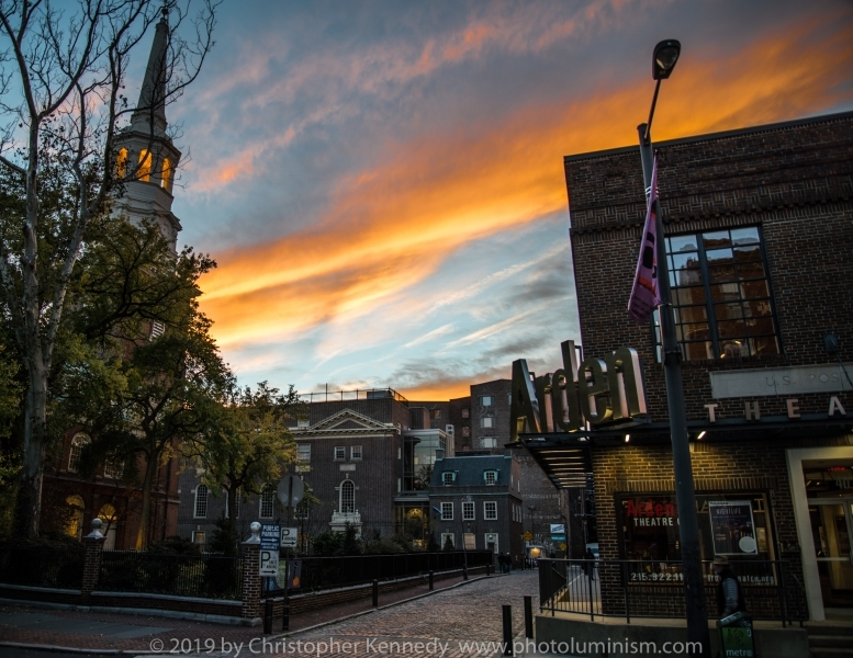 Sunset over the Arden Theater, Philadelphia